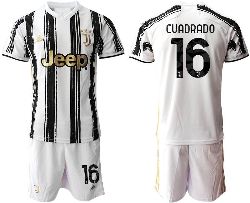Men 2020-2021 club Juventus home #16 white black Soccer Jerseys
